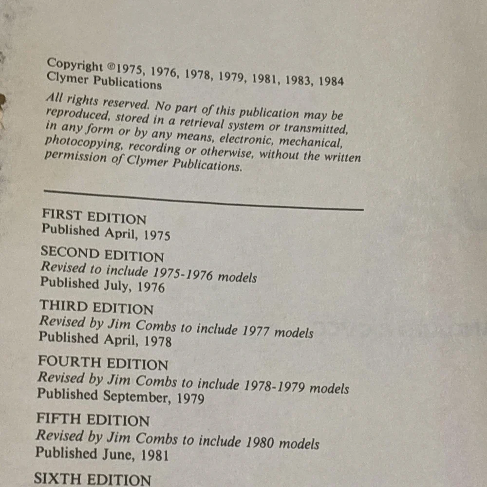 Clymer Honda Civic 1973-1983 Shop Manual A227 CVCC Repair Guide Vintage